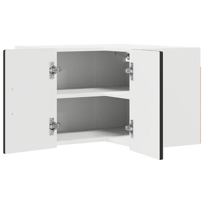 Wall Corner Cabinet PORTO Black 57 x 57 x 40 cm Engineered Wood
