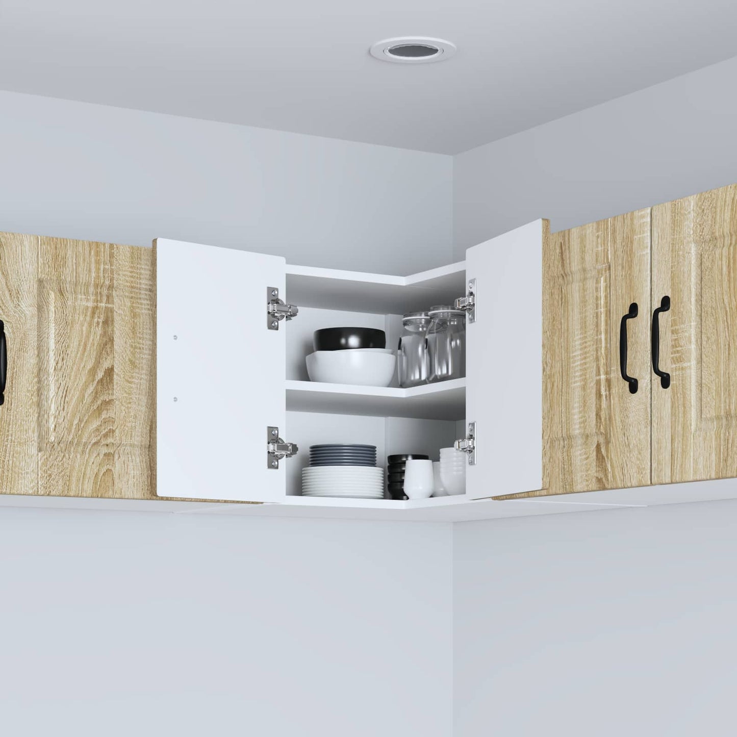 Wall Corner Cabinet PORTO Sonoma Oak 57 x 57 x 40 cm
