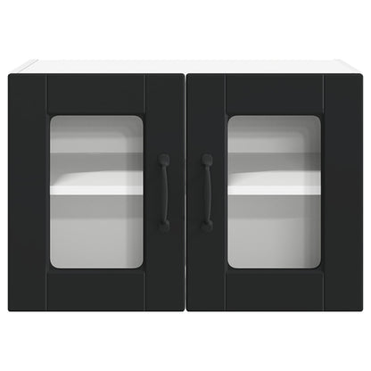 Wall Glass Cabinet PORTO Black 60 x 31 x 40 cm Engineered Wood