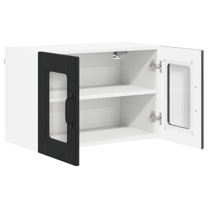 Wall Glass Cabinet PORTO 2 pcs Black 60 x 31 x 40 cm
