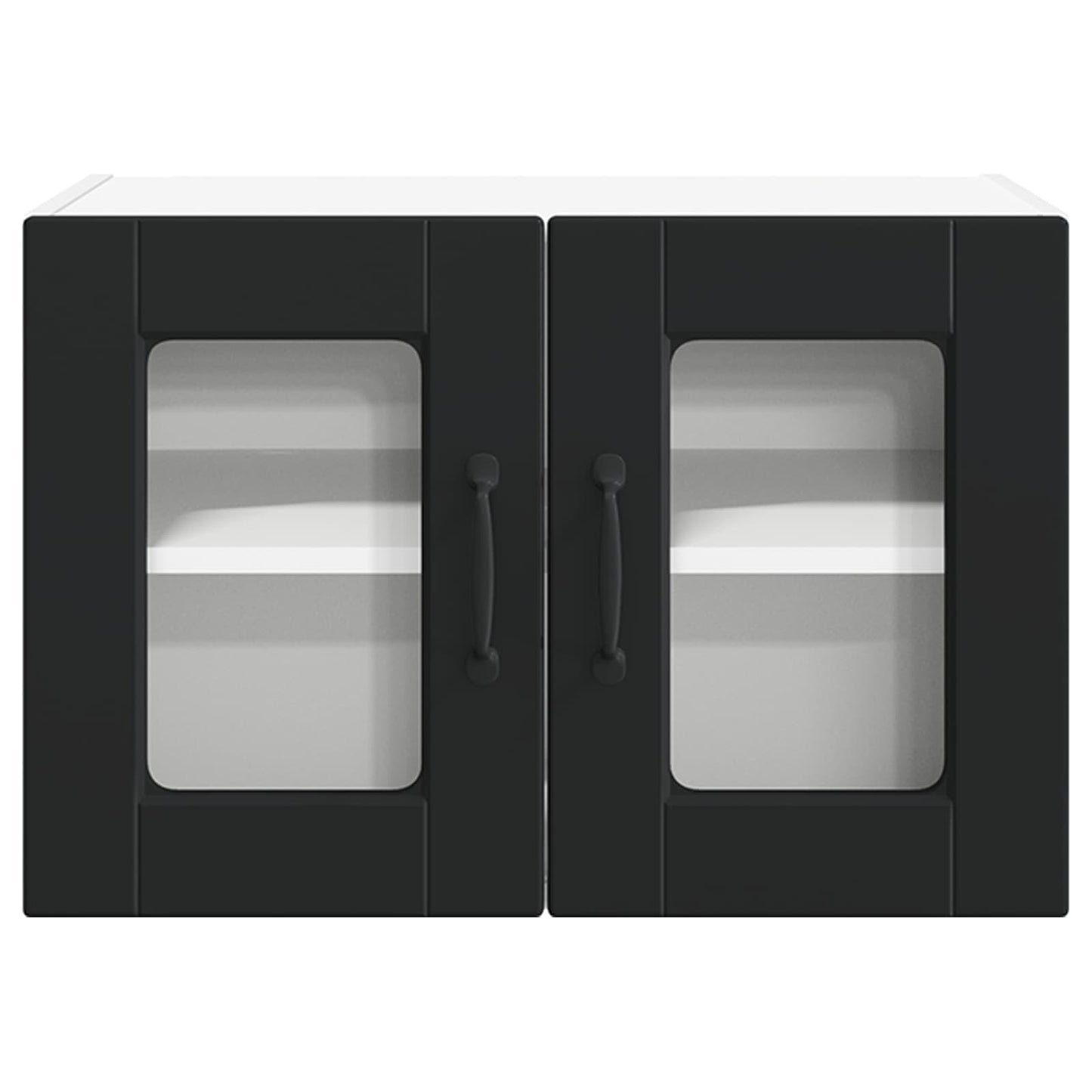Wall Glass Cabinet PORTO 2 pcs Black 60 x 31 x 40 cm