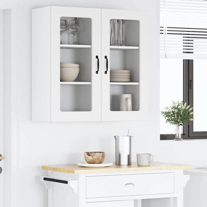 Wall Glass Cabinet PORTO 2 pcs White 40 x 31 x 80 cm