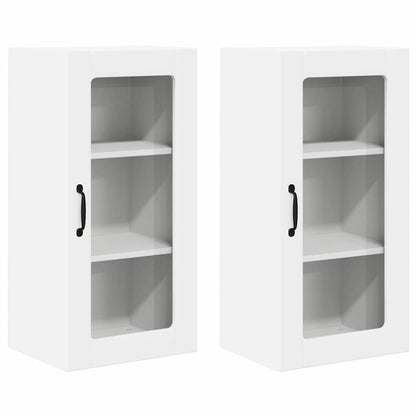 Wall Glass Cabinet PORTO 2 pcs White 40 x 31 x 80 cm