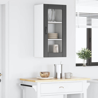 Wall Glass Cabinet PORTO Black 40 x 31 x 80 cm Engineered Wood