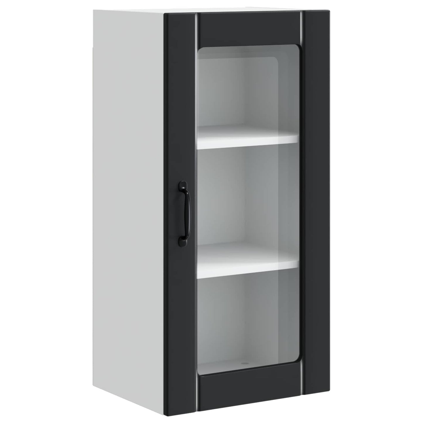 Wall Glass Cabinet PORTO Black 40 x 31 x 80 cm Engineered Wood