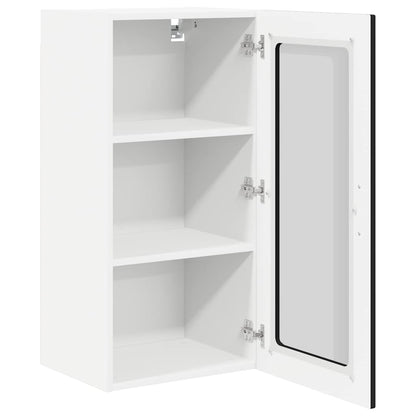 Wall Glass Cabinet PORTO Black 40 x 31 x 80 cm Engineered Wood