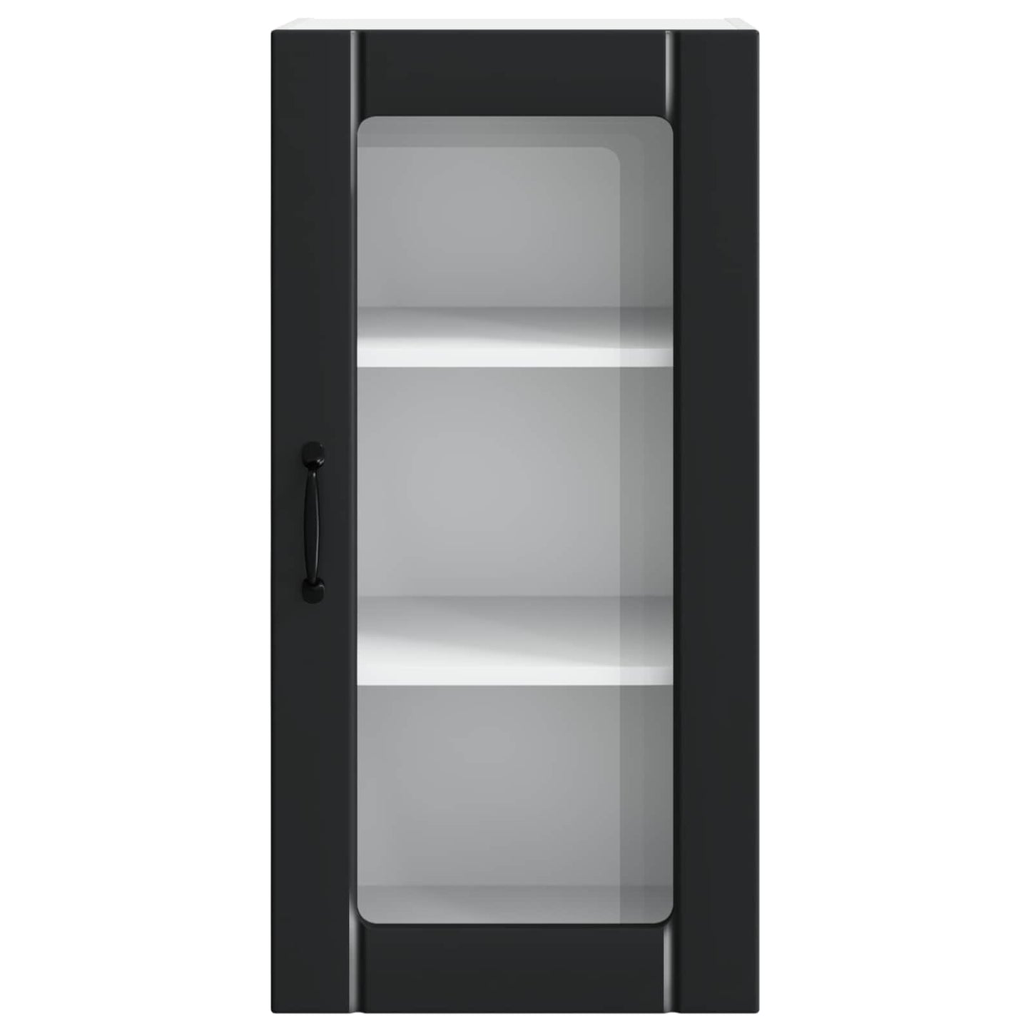 Wall Glass Cabinet PORTO Black 40 x 31 x 80 cm Engineered Wood