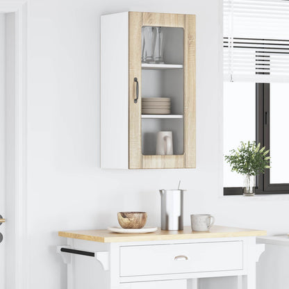 Wall Glass Cabinet PORTO Sonoma Oak 40 x 31 x 80 cm