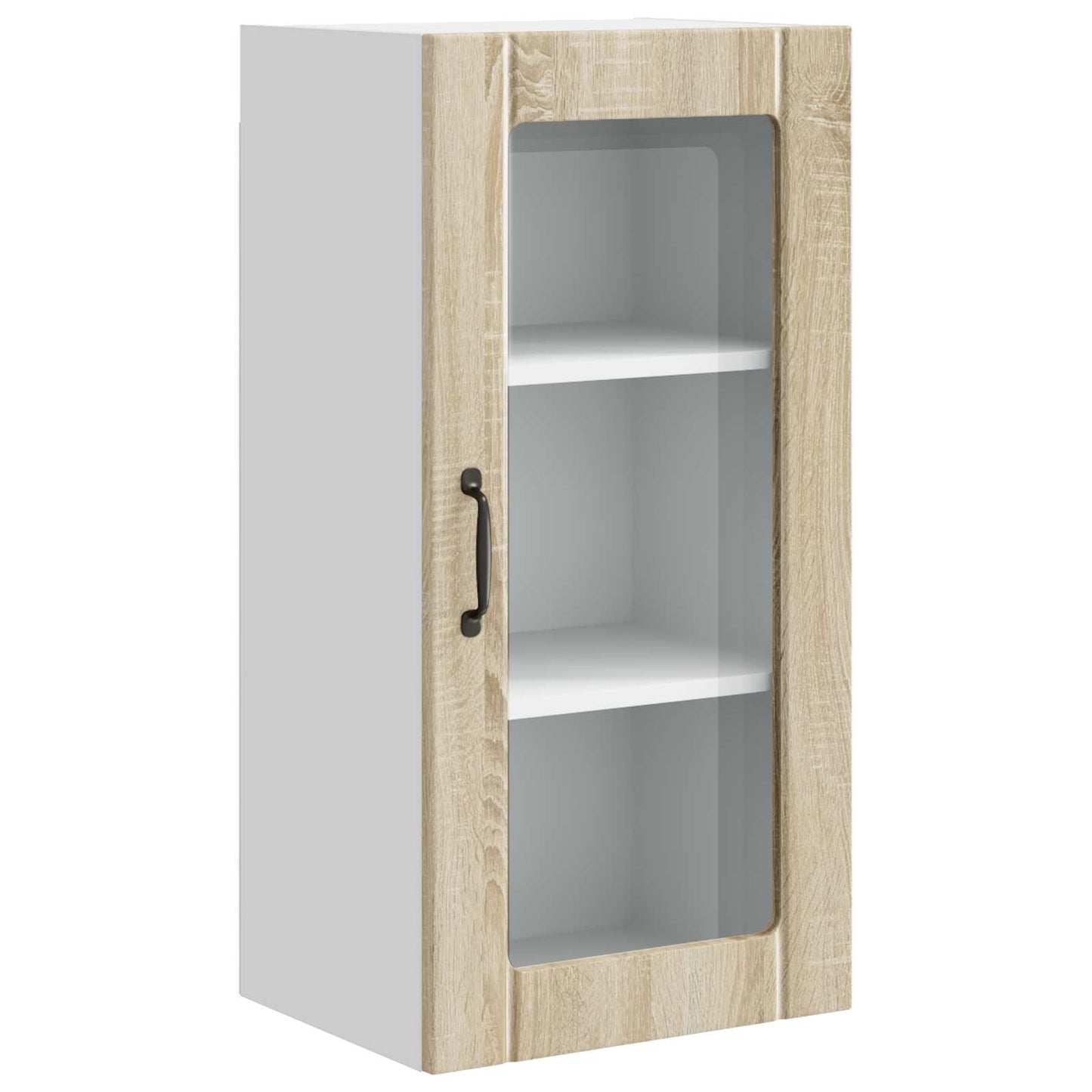 Wall Glass Cabinet PORTO Sonoma Oak 40 x 31 x 80 cm