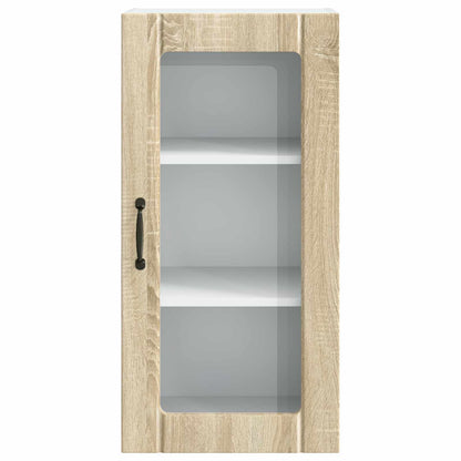 Wall Glass Cabinet PORTO Sonoma Oak 40 x 31 x 80 cm