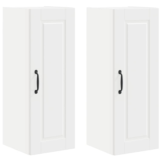 Wall Cabinet PORTO 2 pcs White Engineered Wood
