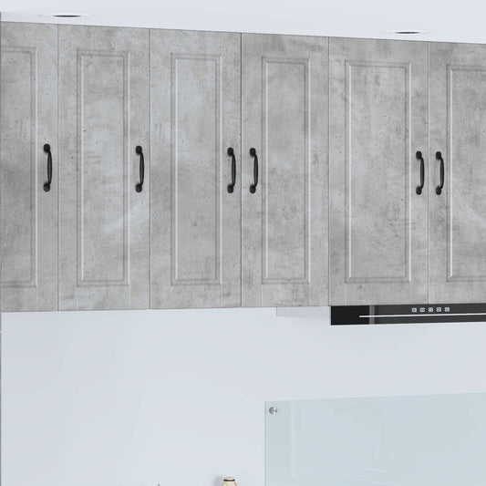 Wall Cabinet PORTO 2 pcs Concrete Grey Engineered Wood