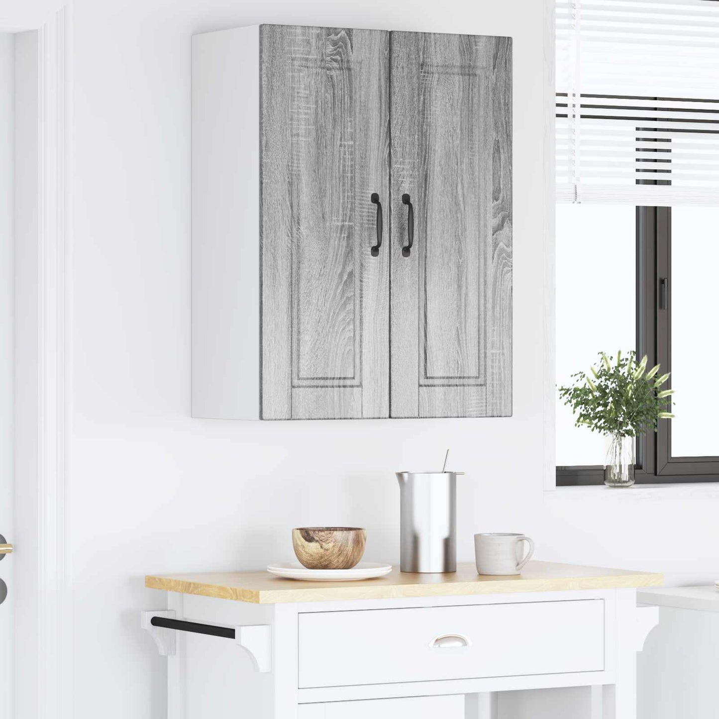 Wall Cabinet PORTO 2 pcs Grey Sonoma 30 x 31 x 80 cm