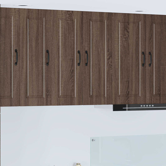 Wall Cabinet PORTO 2 pcs Brown Oak Engineered Wood