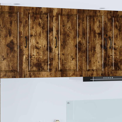 Wall Cabinet PORTO Smoked Oak 40 x 31 x 80 cm Engineered Wood