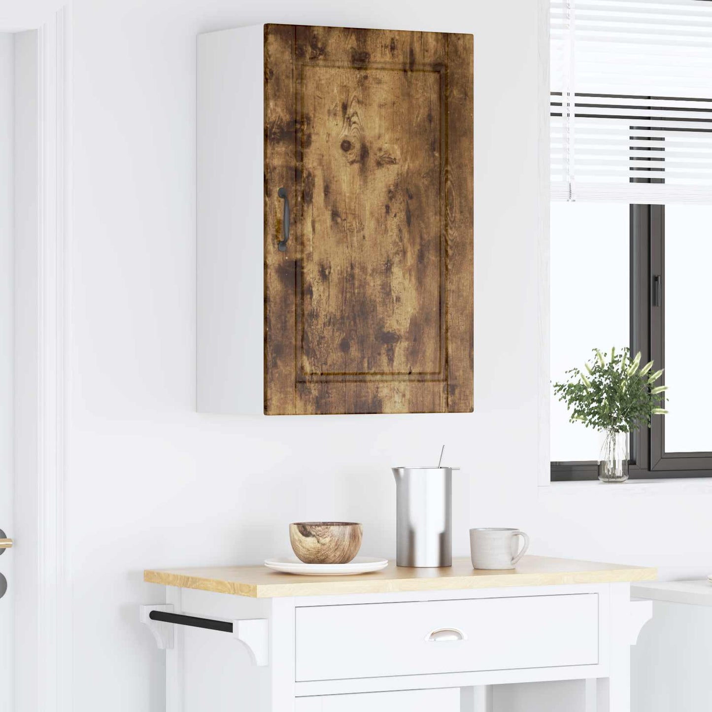 Wall Cabinet PORTO Smoked Oak 50 x 31 x 80 cm Engineered Wood