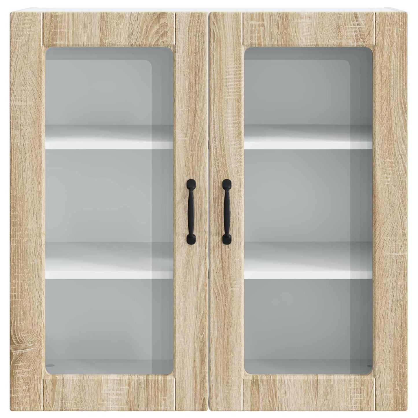 Wall Glass Cabinet PORTO Sonoma Oak 80 x 31 x 80 cm