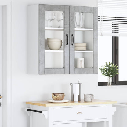 Wall Glass Cabinet PORTO Concrete Grey 80 x 31 x 80 cm