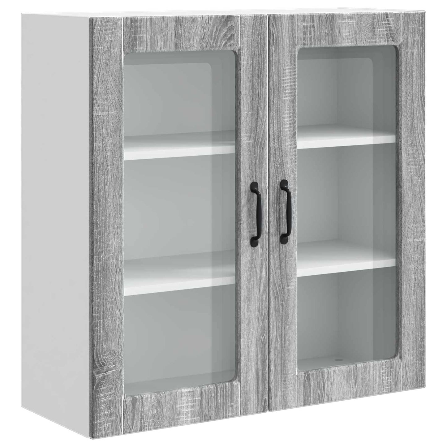 Wall Glass Cabinet PORTO Grey Sonoma 80 x 31 x 80 cm