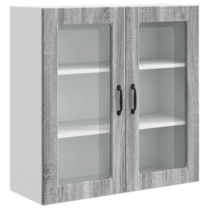 Wall Glass Cabinet PORTO Grey Sonoma 80 x 31 x 80 cm