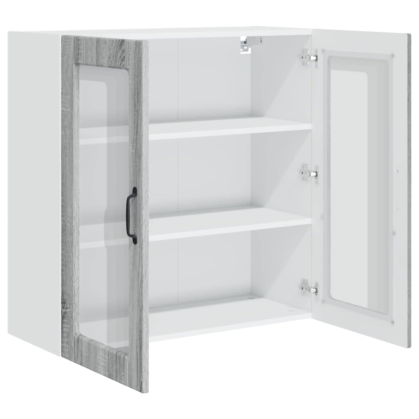 Wall Glass Cabinet PORTO Grey Sonoma 80 x 31 x 80 cm