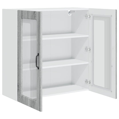 Wall Glass Cabinet PORTO Grey Sonoma 80 x 31 x 80 cm