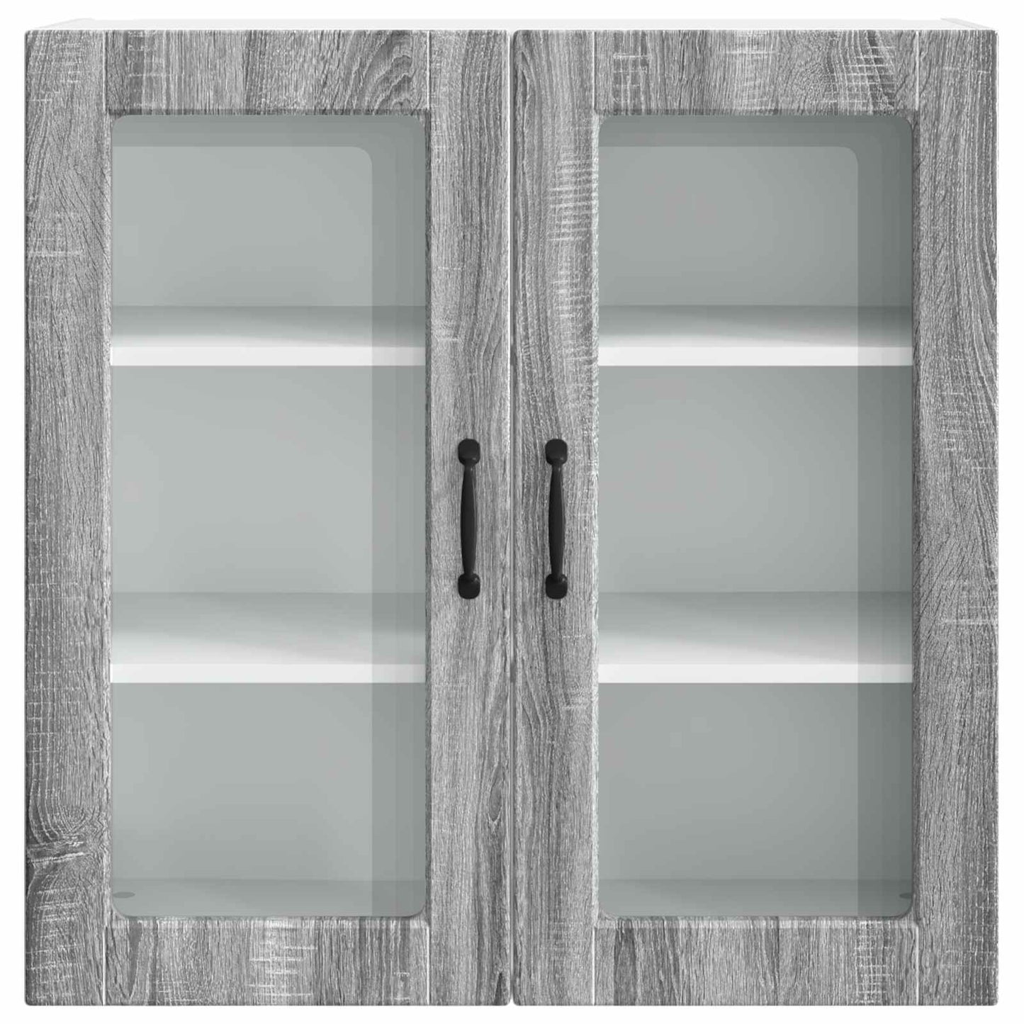 Wall Glass Cabinet PORTO Grey Sonoma 80 x 31 x 80 cm