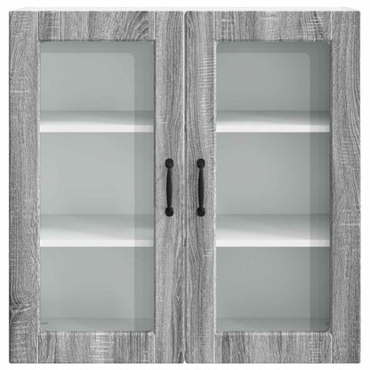 Wall Glass Cabinet PORTO Grey Sonoma 80 x 31 x 80 cm