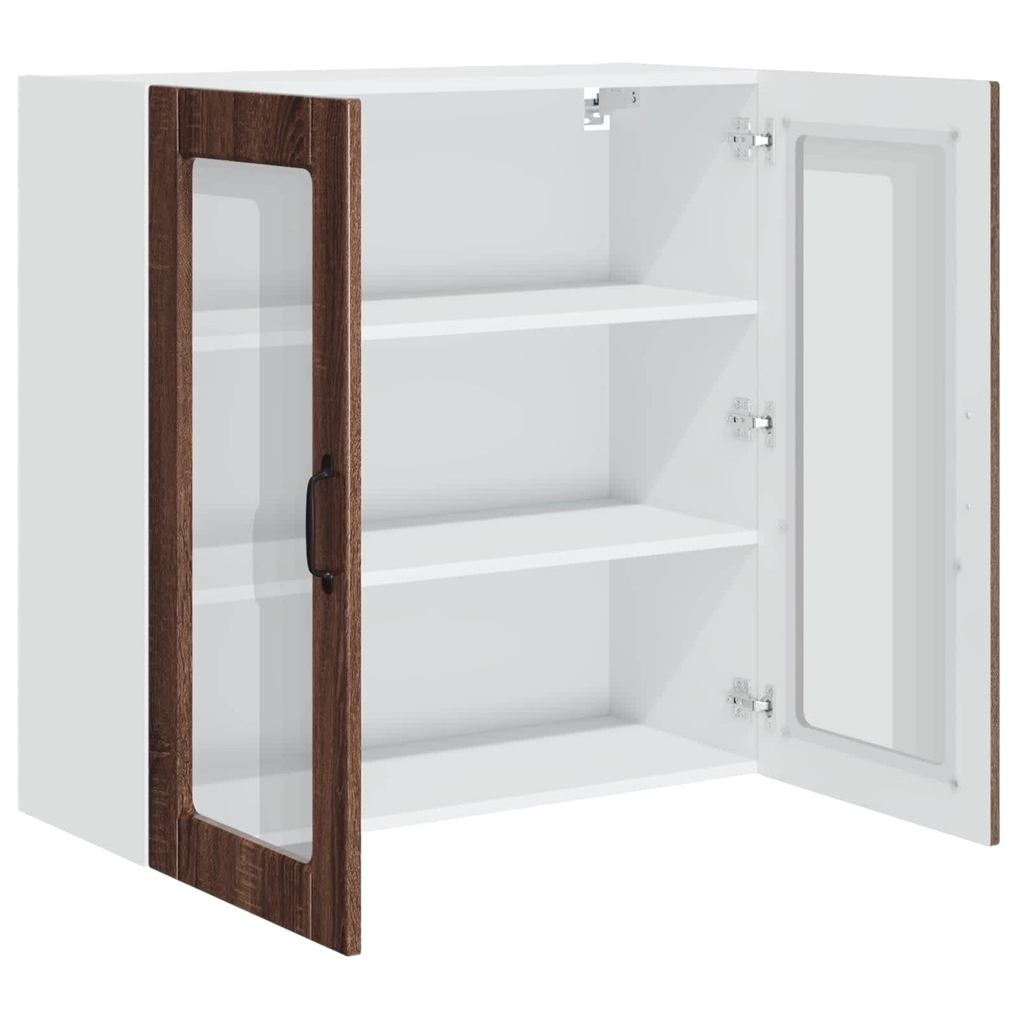 Wall Glass Cabinet PORTO Brown Oak 80 x 31 x 80 cm