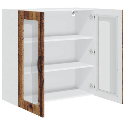 Wall Glass Cabinet PORTO Old Wood 80 x 31 x 80 cm
