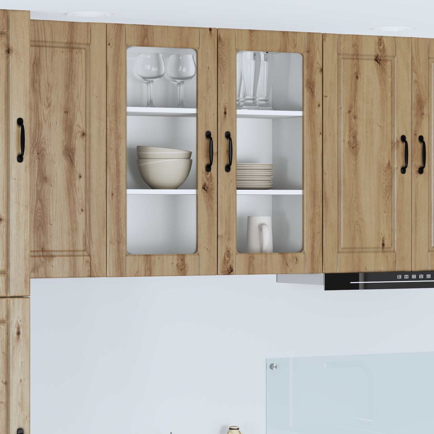 Wall Glass Cabinet PORTO Artisan Oak 80 x 31 x 80 cm
