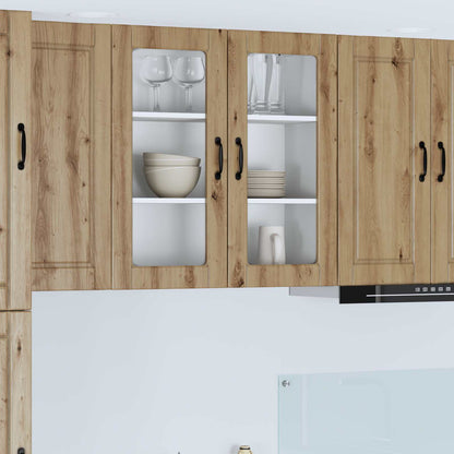 Wall Glass Cabinet PORTO Artisan Oak 80 x 31 x 80 cm