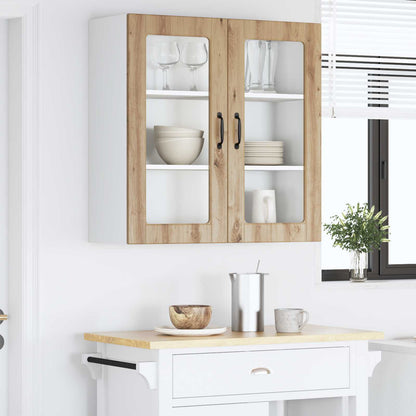 Wall Glass Cabinet PORTO Artisan Oak 80 x 31 x 80 cm