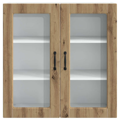 Wall Glass Cabinet PORTO Artisan Oak 80 x 31 x 80 cm
