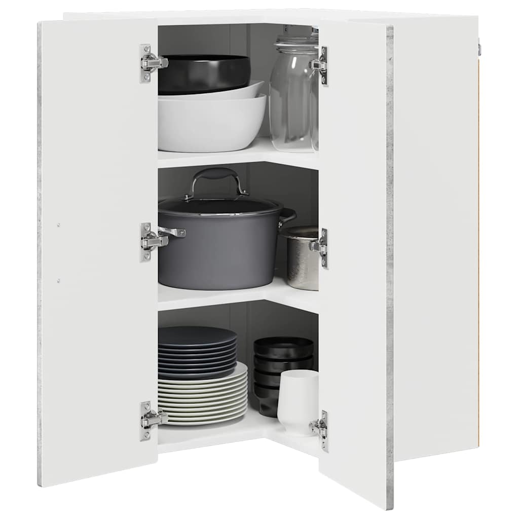Wall Corner Cabinet PORTO Concrete Grey 57 x 57 x 80 cm