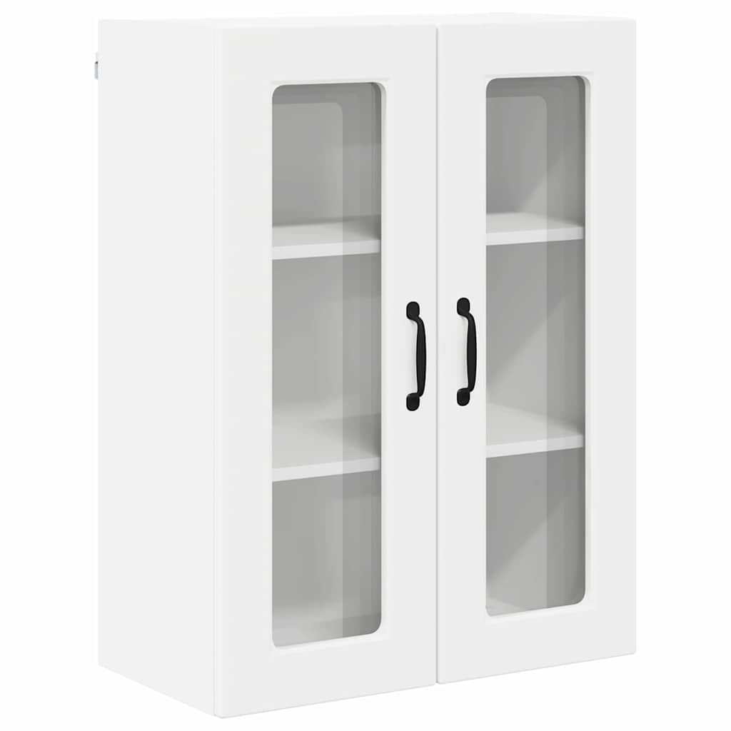 Wall Glass Cabinet PORTO White 60 x 31 x 80 cm Engineered Wood