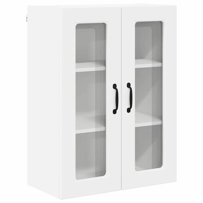 Wall Glass Cabinet PORTO White 60 x 31 x 80 cm Engineered Wood