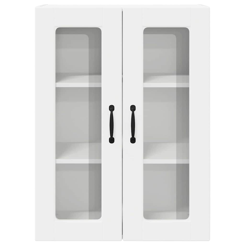 Wall Glass Cabinet PORTO White 60 x 31 x 80 cm Engineered Wood