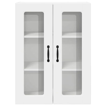 Wall Glass Cabinet PORTO White 60 x 31 x 80 cm Engineered Wood