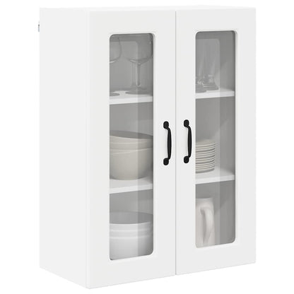 Wall Glass Cabinet PORTO White 60 x 31 x 80 cm Engineered Wood
