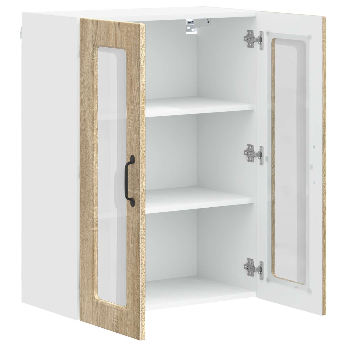 Wall Glass Cabinet PORTO Sonoma Oak 60 x 31 x 80 cm