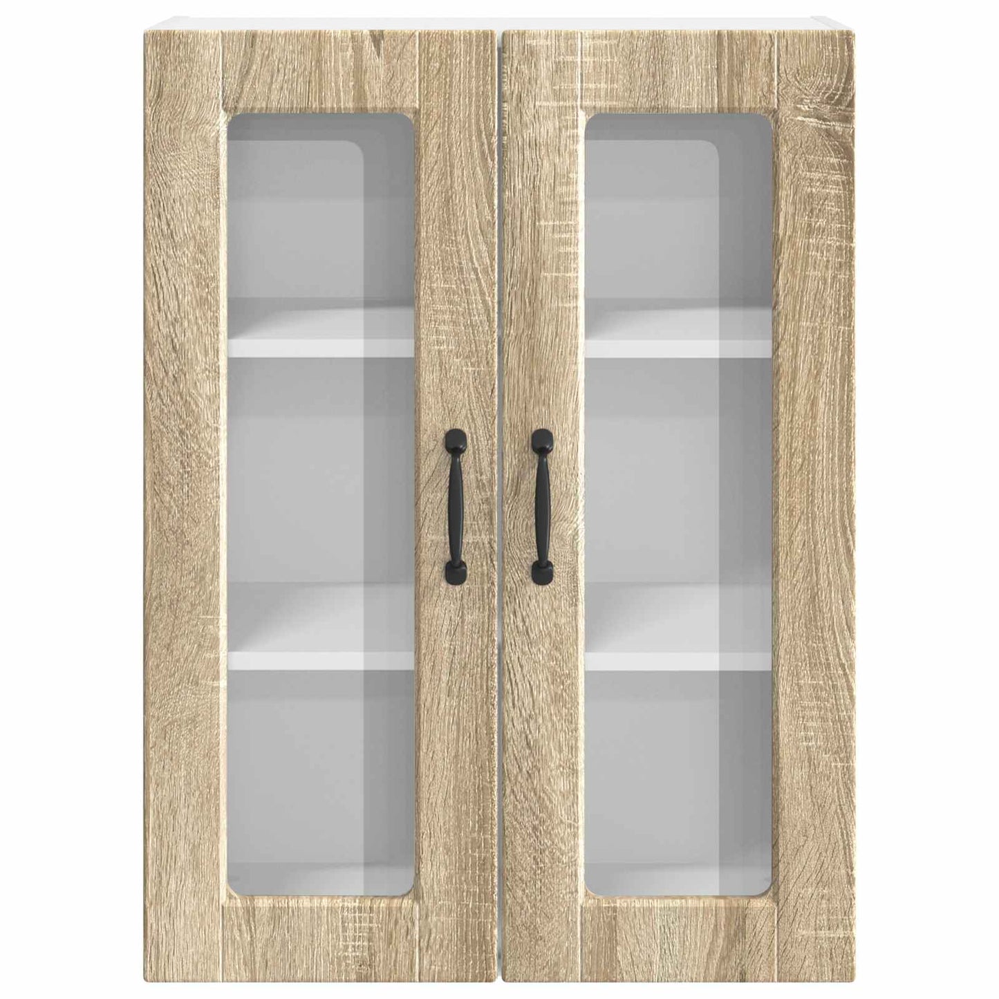 Wall Glass Cabinet PORTO Sonoma Oak 60 x 31 x 80 cm