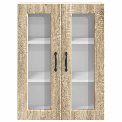 Wall Glass Cabinet PORTO Sonoma Oak 60 x 31 x 80 cm