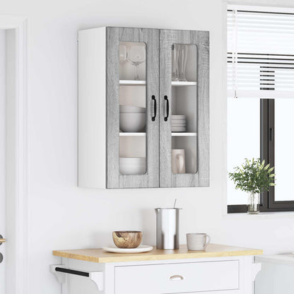 Wall Glass Cabinet PORTO Grey Sonoma 60 x 31 x 80 cm