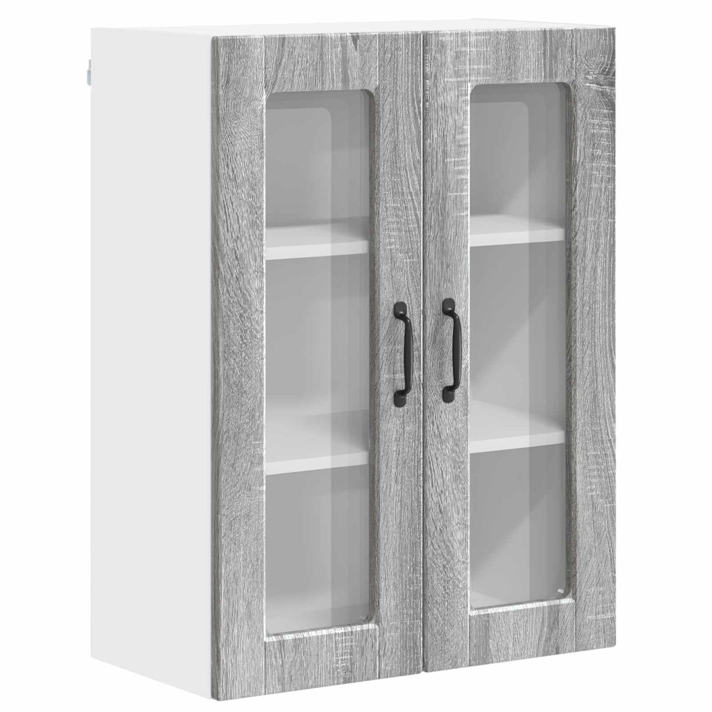 Wall Glass Cabinet PORTO Grey Sonoma 60 x 31 x 80 cm