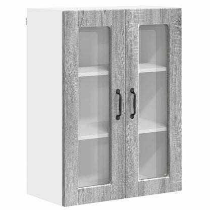 Wall Glass Cabinet PORTO Grey Sonoma 60 x 31 x 80 cm