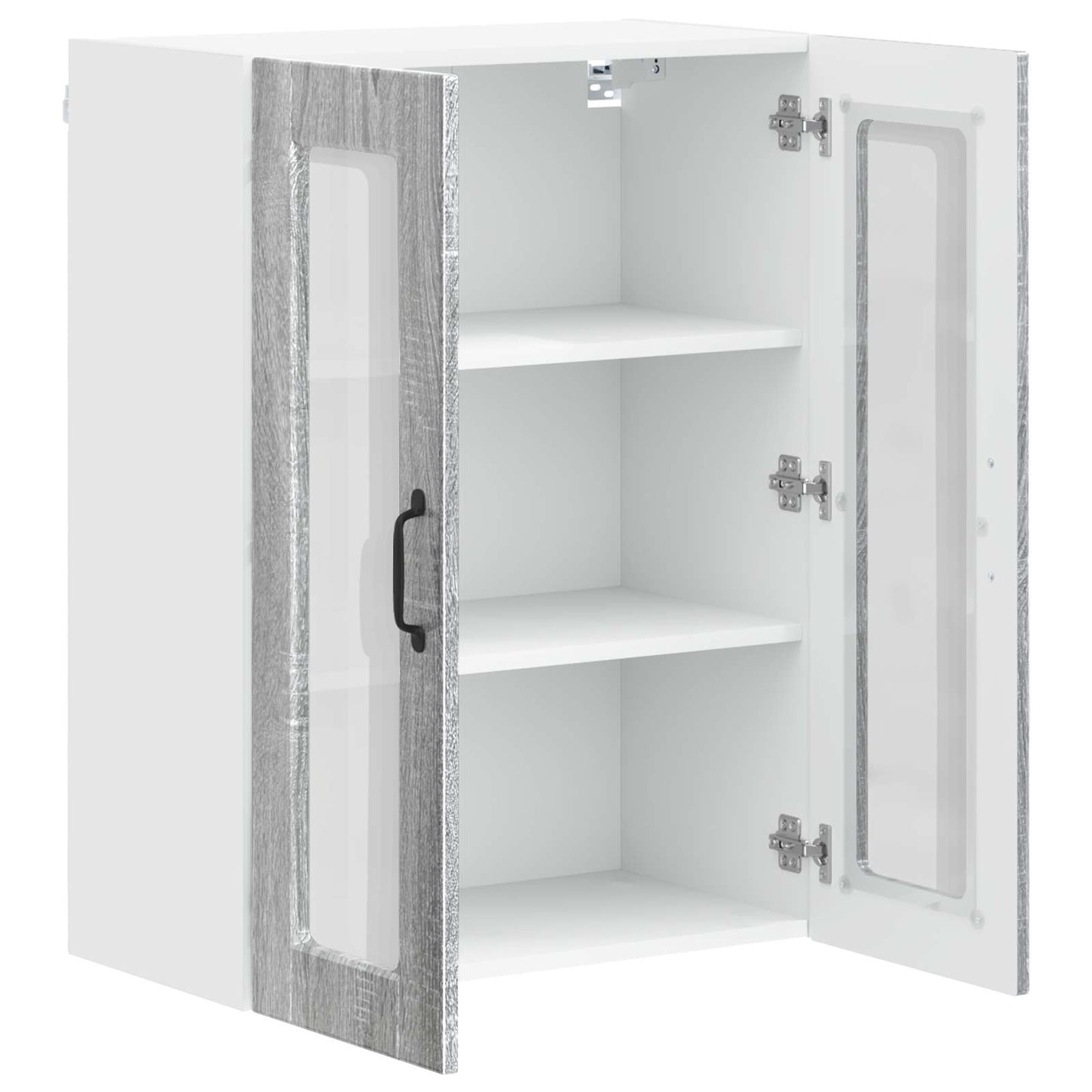 Wall Glass Cabinet PORTO Grey Sonoma 60 x 31 x 80 cm