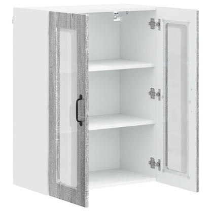 Wall Glass Cabinet PORTO Grey Sonoma 60 x 31 x 80 cm