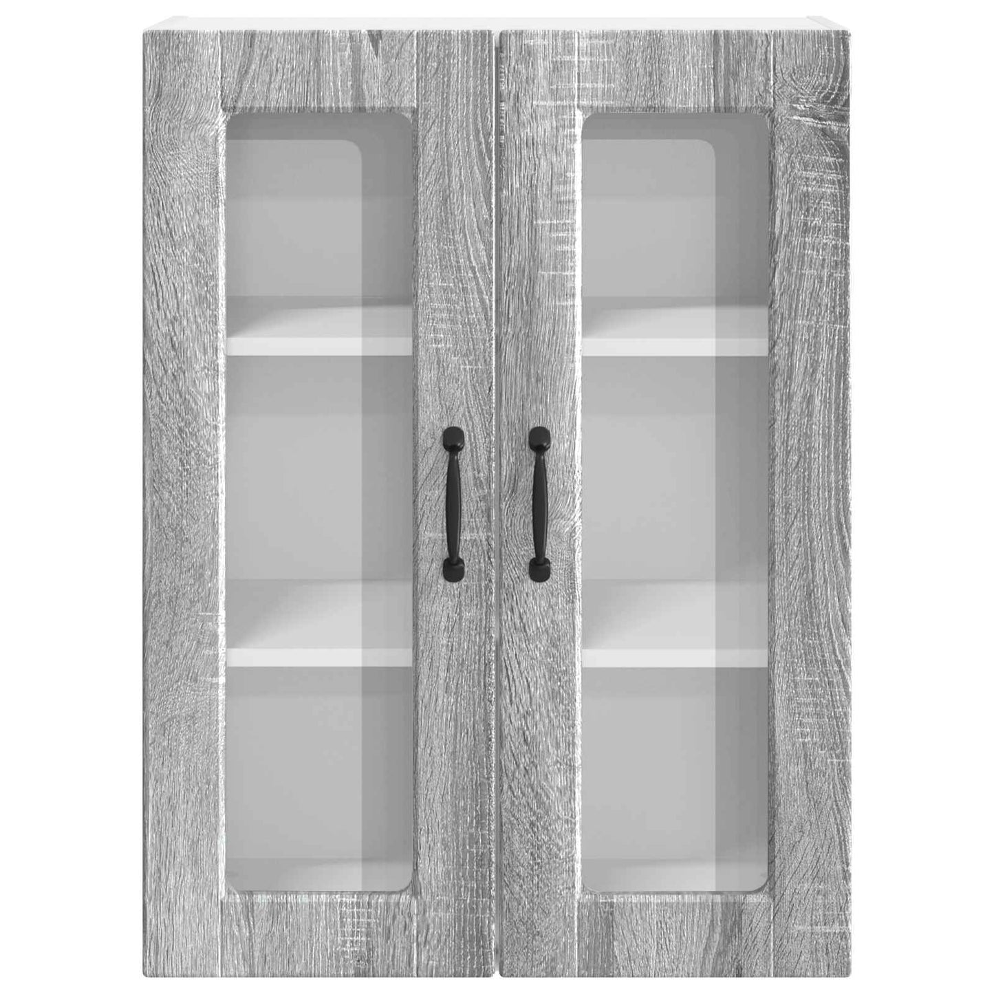 Wall Glass Cabinet PORTO Grey Sonoma 60 x 31 x 80 cm
