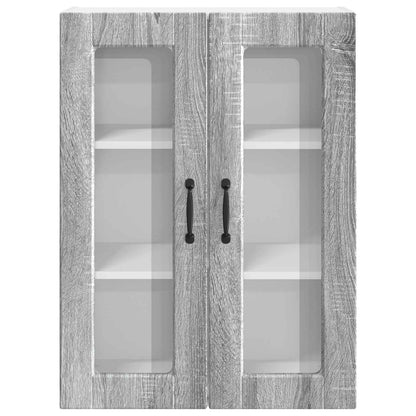 Wall Glass Cabinet PORTO Grey Sonoma 60 x 31 x 80 cm